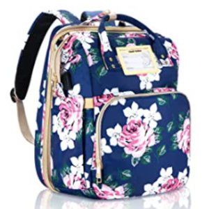 🌿Motababy Floral Diaper Bag Backpack with Changing Station🌿
